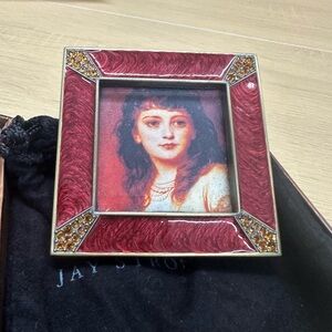 Jay Strongwater Leland Pave Corner Crystal Enamel Mini Picture Frame EUC